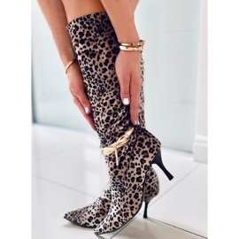 Leopard støvler B36025-L02 panter brun