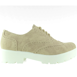 Højsålede loafers LBS1203 beige