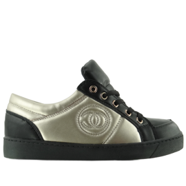 Chanelki sneakers Y612 sort og guld flerfarvet