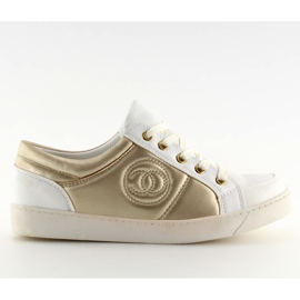 Chanelki sneakers Y612-41 Hvid hvid og guld