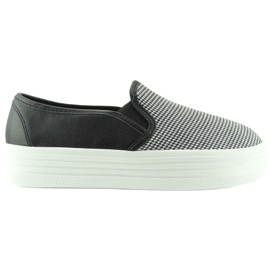Sneakers slip-on lille houndstooth SS02-02 Sort