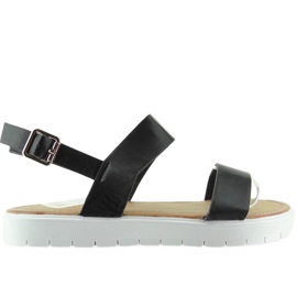 Sorte sandaler på LC-7 sportssålen