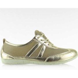 Metalliske sko i Y629 Gold sportsstil gul brun