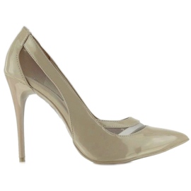 Pumper på stift med mesh E422 Beige