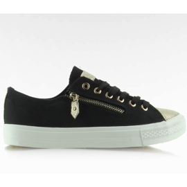 Sneakers med guld tæer BL28P Sort