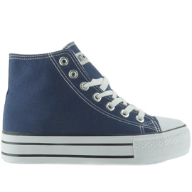 Navy sneakers med dobbelt sål marine blå