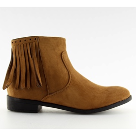 Ruskindstøvler med frynser 8355 Camel brun