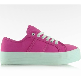Sneakers med høje såler F216 Tarmat lyserød