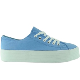 Højsålede sneakers F215 Lyseblå