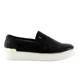 Slip-on med metallisk kant 786 Black sort