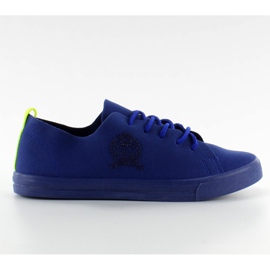 Sneakers med neonstribe, mørkeblå flerfarvet