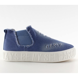 Høj sneakers prægede L.Blue-inskriptioner blå