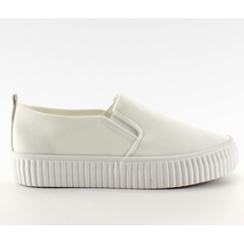 Slip-on på en høj ribben sål hvid
