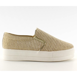 Slip-on ribbet materiale T225P guld brun