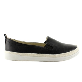 Slip-on med hørsnor Z-7 Sort