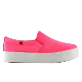 Slipons på en dobbelt sål GF-41 Fluorescent Red lyserød