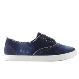 XIN11P Blå denim oxford sneakers marine blå
