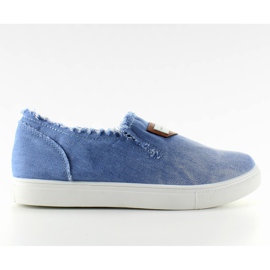 Denim slip-ons med NB22 L. Blå badge