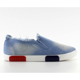 Sneakers med farverig farvet sål BL65 L. Blue blå