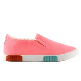 Jeans sneakers farverig sål BL65 Pink lyserød