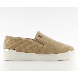 Slip-on sneakers i ruskind 7103 Beige