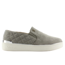 Slip-on sneakers i ruskind 7103 Grå