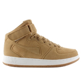 Suede high-top sneakers B777 Beige