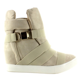Sneakers med gummistriber F-215 Beige