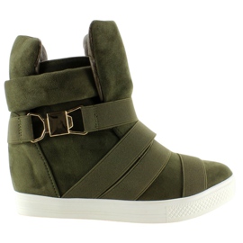Sneakers med gummistriber F-215 Oliven grøn