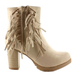 Flotte støvler med frynser H502 beige