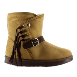 Dame-emusy med frynser K1661504 Kamel brun