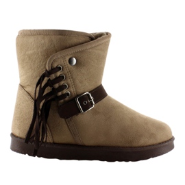 Dame-emusy med frynser K1661504 Taupe beige