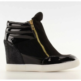 Stilfulde lakerede sneakers R5060-1 Sort
