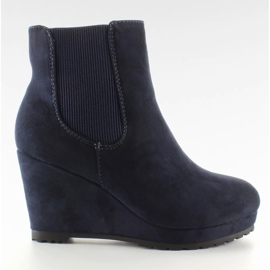 Suede Jodhpur støvler på kilen ZY9106 Blå marine blå