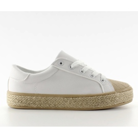 Sneakers på NA05P hvid lærredsål