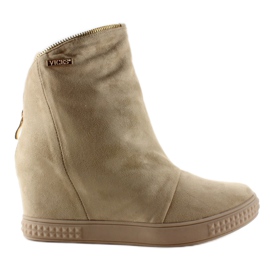 Ruskind sneakers skjult wedge 1133 Beige