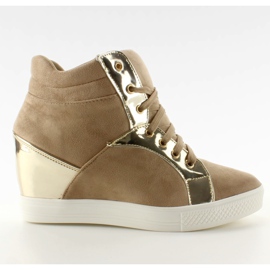 AT-0593-L Khaki suede sneakers brun gul