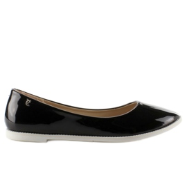 1151 Sort glatlakerede ballerinaer
