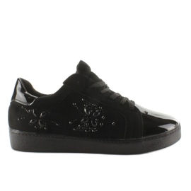 Damesneakers med krystaller T273P Sort