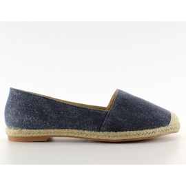 Espadriller med tåhætter i hør JH23P D. Blå