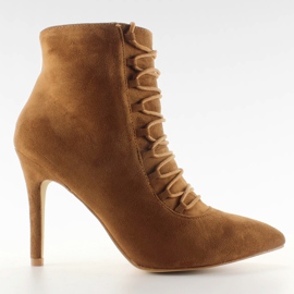 Lace-up støvler 100-595SE-1 Camel brun flerfarvet