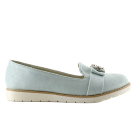Pastel ruskind loafers T245 Blå