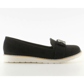 Pastel suede T245 Black moccasins sort