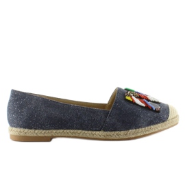 Espadriller med farverige H8-58 D Blå perler