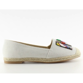 Espadriller med farverige H8-58 Hvide perler