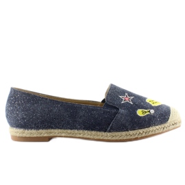 Espadriller med JH21p D. Blå lapper marine blå