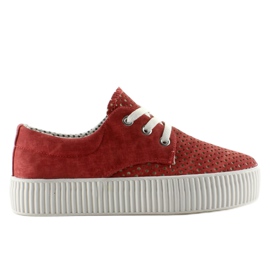 Sneakers på høj sål K1720301 rød