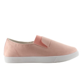 Suede slipony gummi BL91P pink lyserød