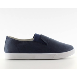 Suede-hjemmesko med BL91P marinegummi marine blå