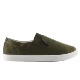 Suede slipony med BL91P grøn gummi